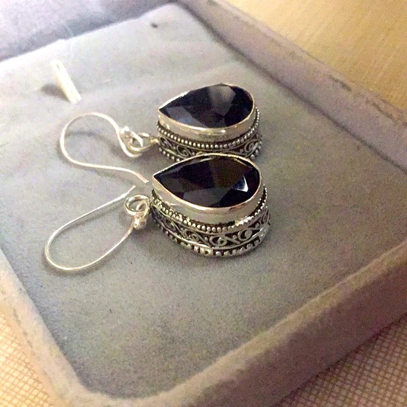 NEW beautiful Faceted Onyx Earrings - Picture 5 of 12